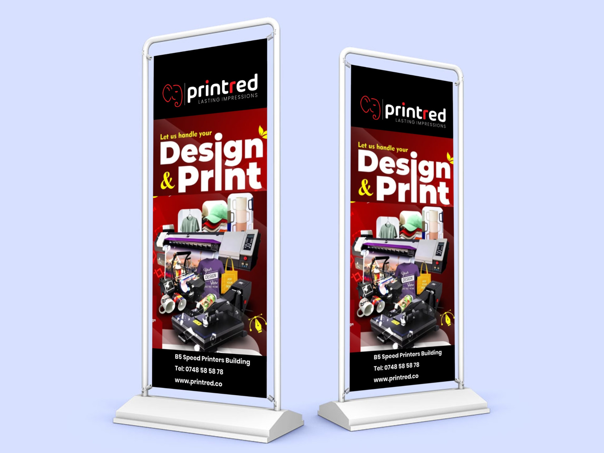 Printred door frame banner stands
